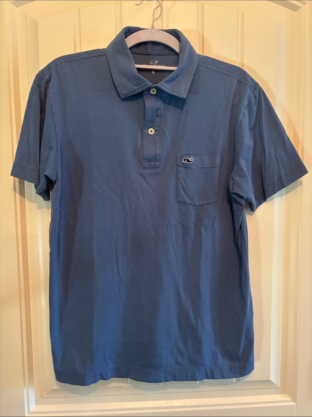 Vineyard Vines Boys XL 18 Blue Short-Sleeve Polo with Pocket